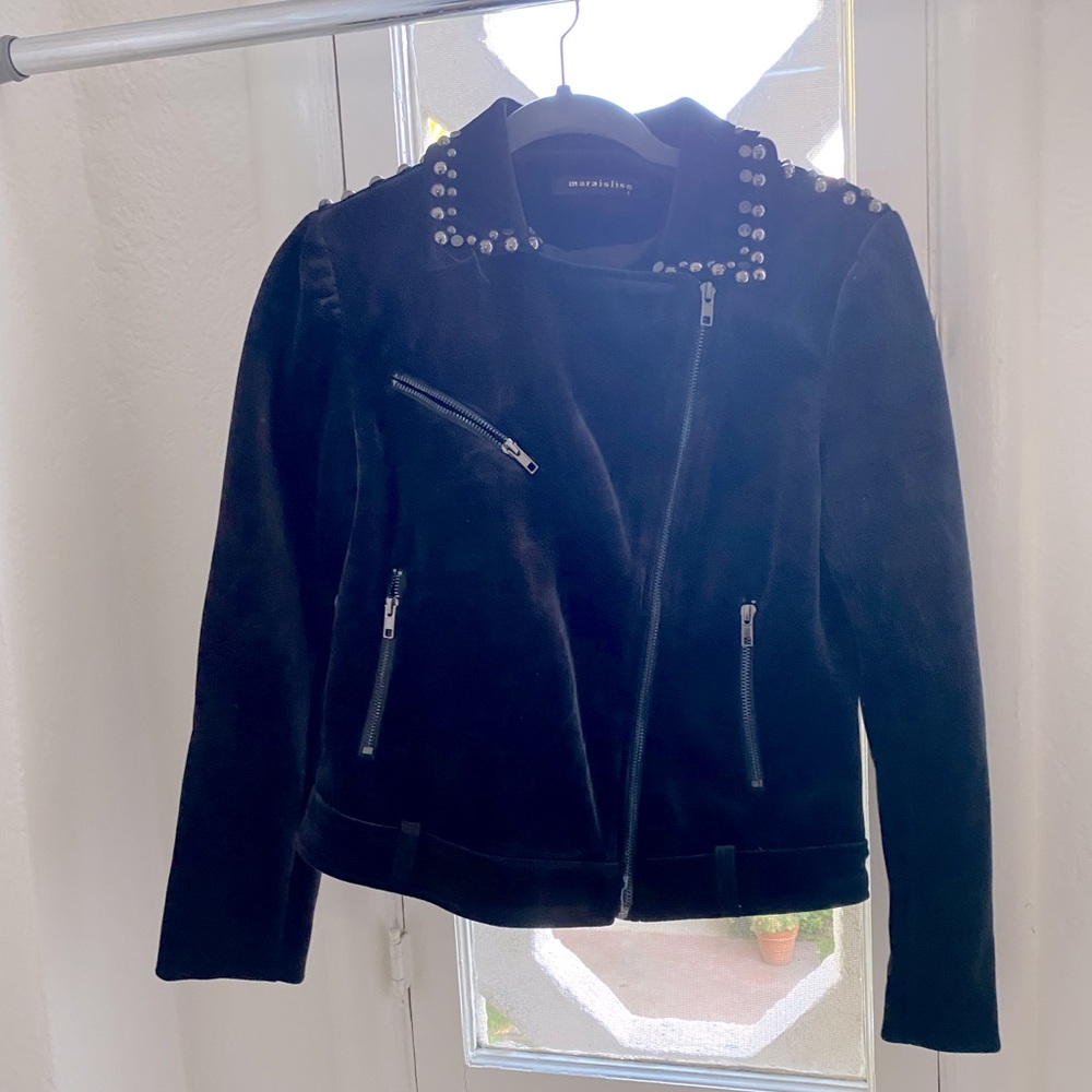 Velvet jacket with metal detail
